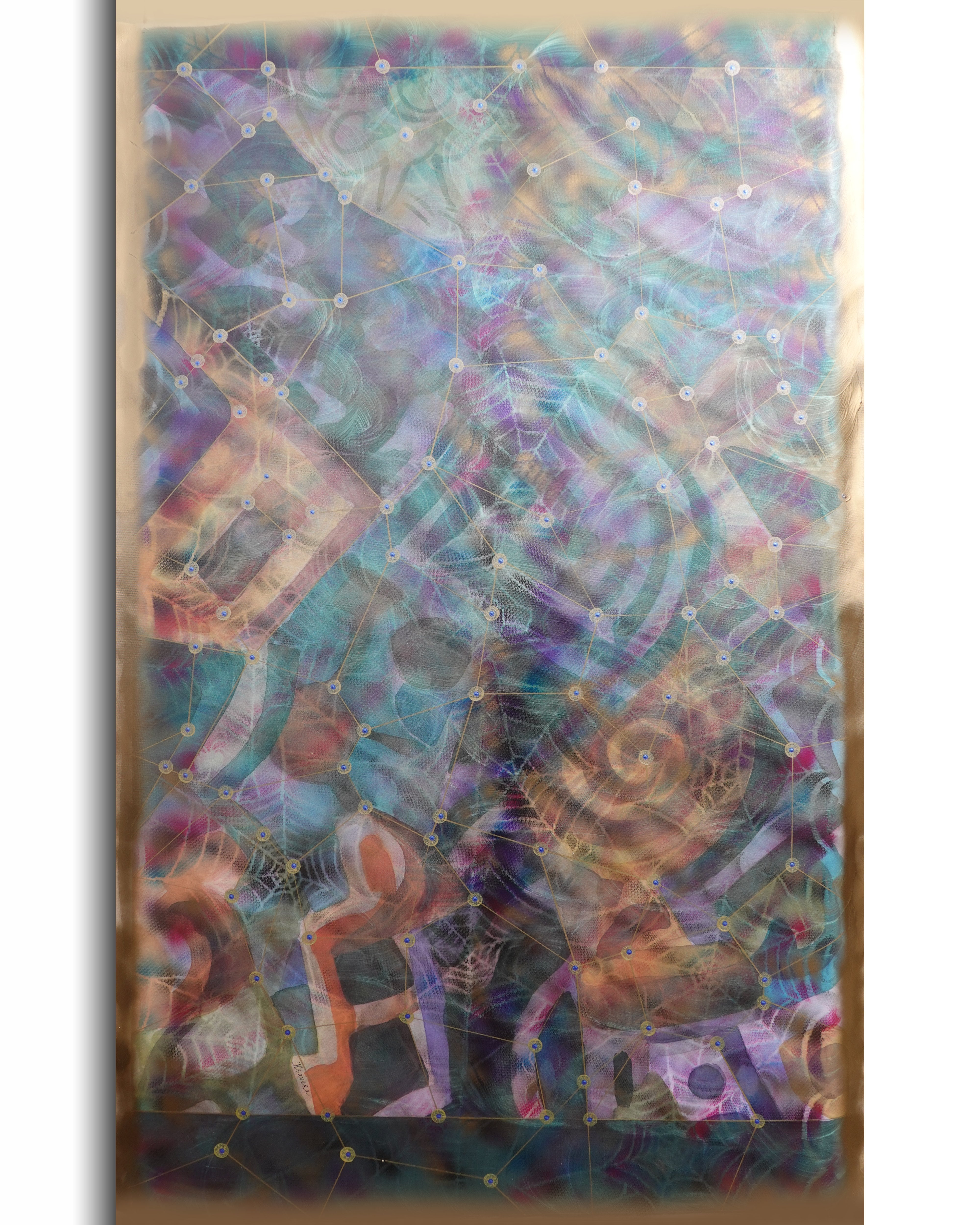 Abstract A1452 large pearlescent Original Acrylic Painting by