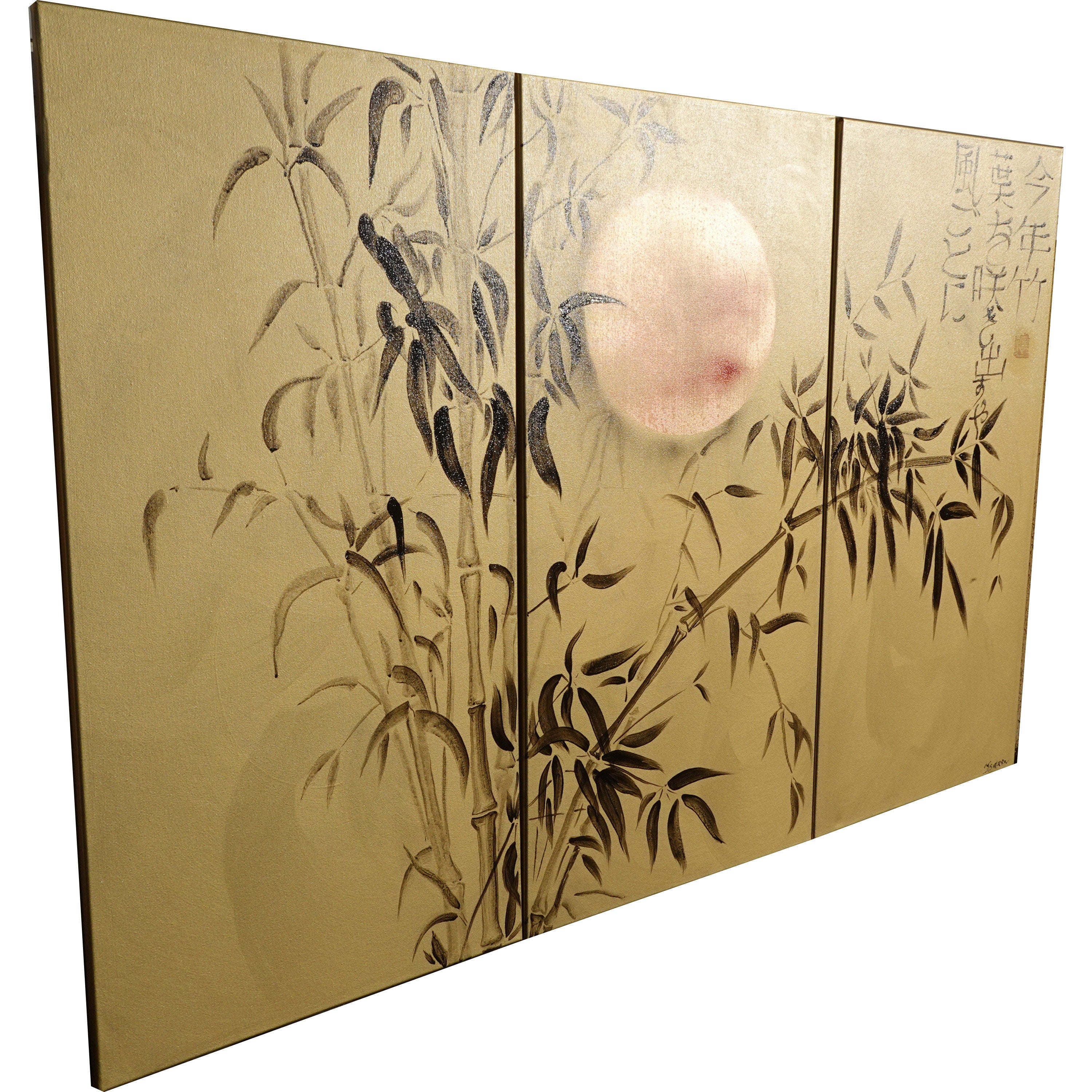 Bamboo J204 large Japanese gold Original Painting by artist