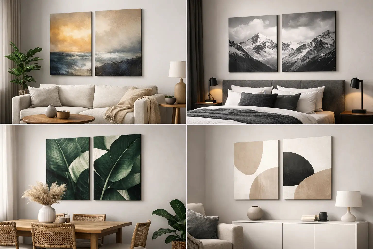 12 Diptych Wall Art Ideas for Modern Rooms