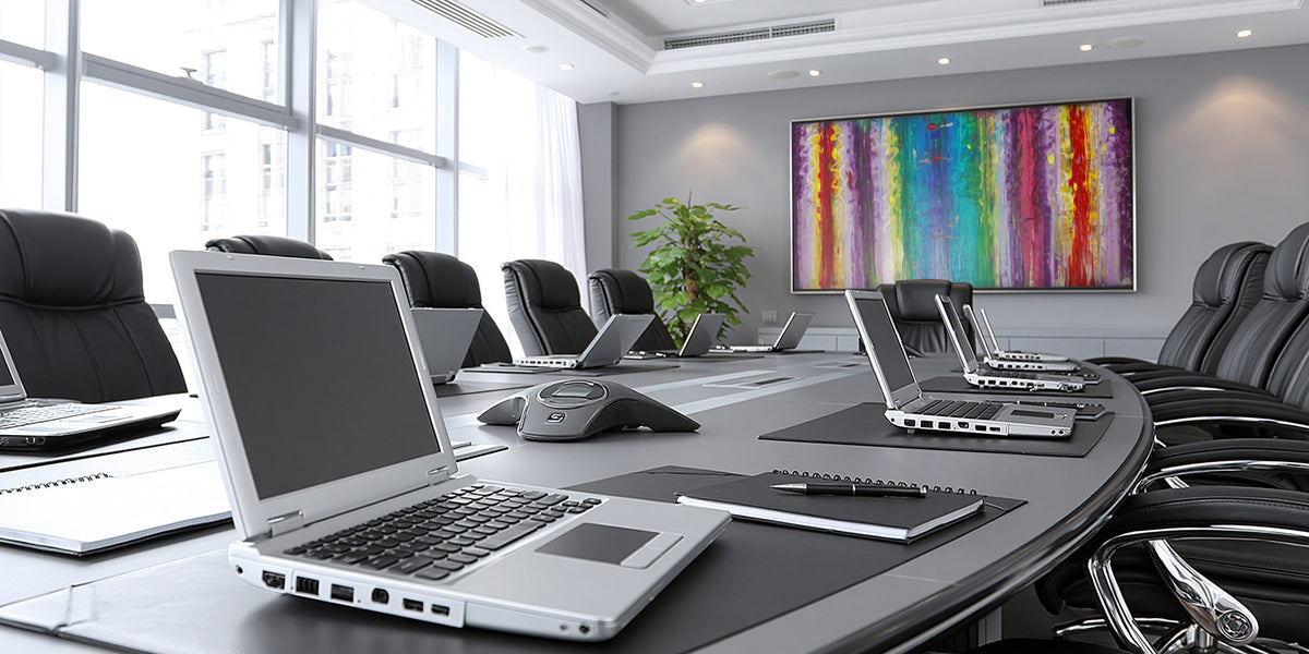 A Luxury Contemporary Office with Abstract Art