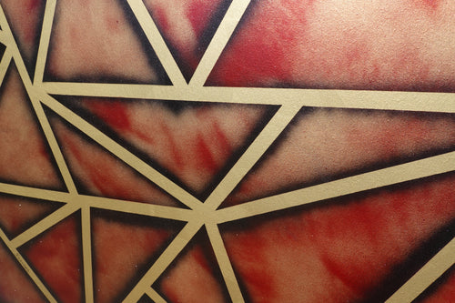 Abstract Geometric Painting A1380 - Modern Red and gold Original painting by Ksavera