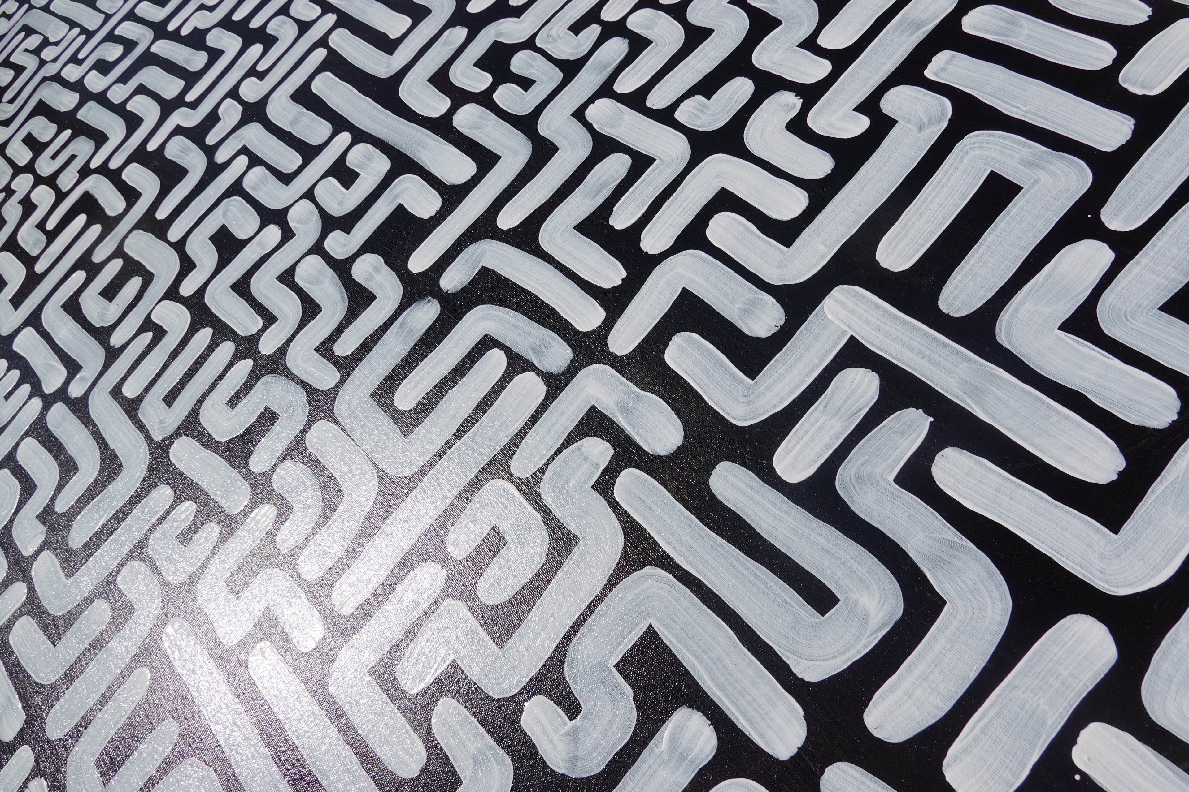 Abstract Painting A1383 Black and White Original Canvas Art by Ksavera