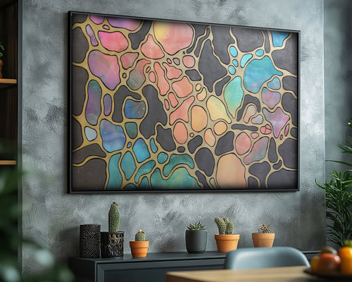 Abstract A1421 is a large-scale pearlescent black and gold Original Acrylic Painting on unstretched canvas by artist Ksavera.