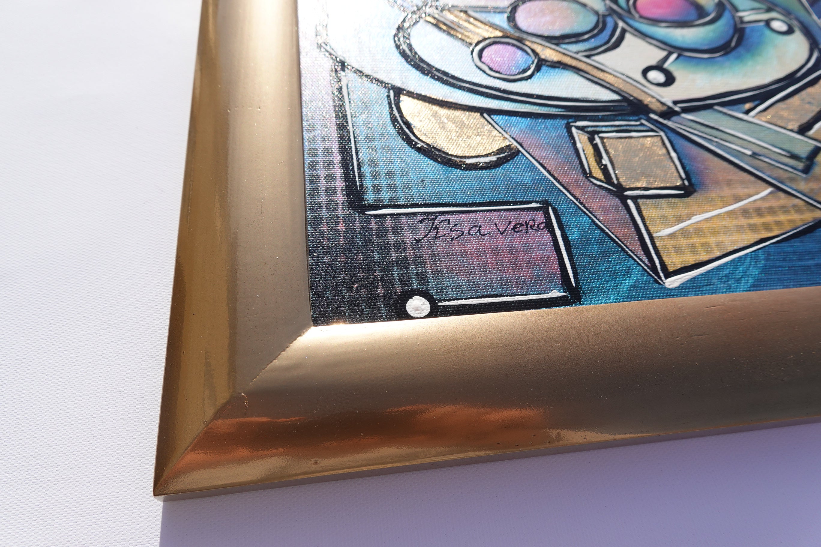 Cubism A1439 - Framed Abstract paintings - Diptych by Artist Ksavera
