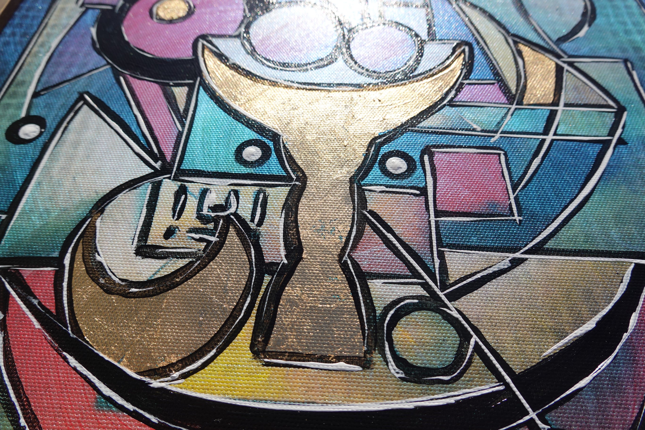 Cubism A1439 - Framed Abstract paintings - Diptych by Artist Ksavera