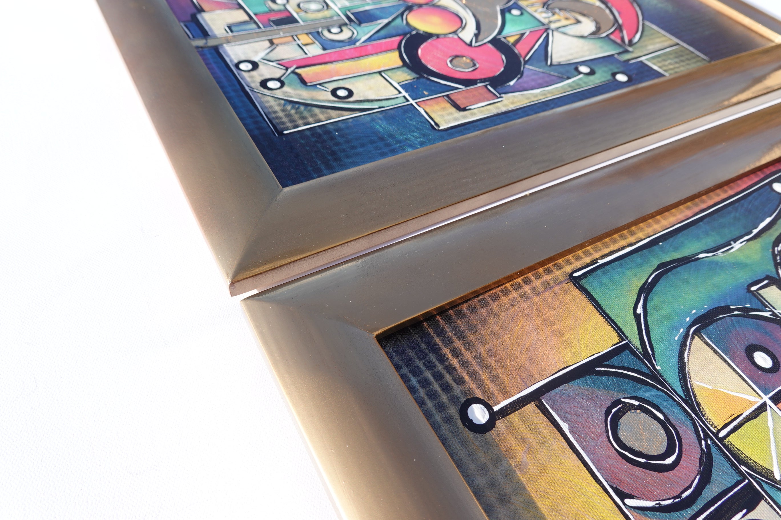 Cubism A1439 - Framed Abstract paintings - Diptych by Artist Ksavera