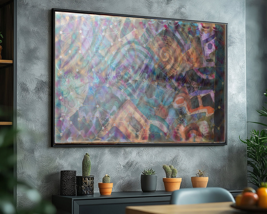 Abstract A1452 is a large-scale pearlescent Original Acrylic Painting on unstretched canvas by artist Ksavera.