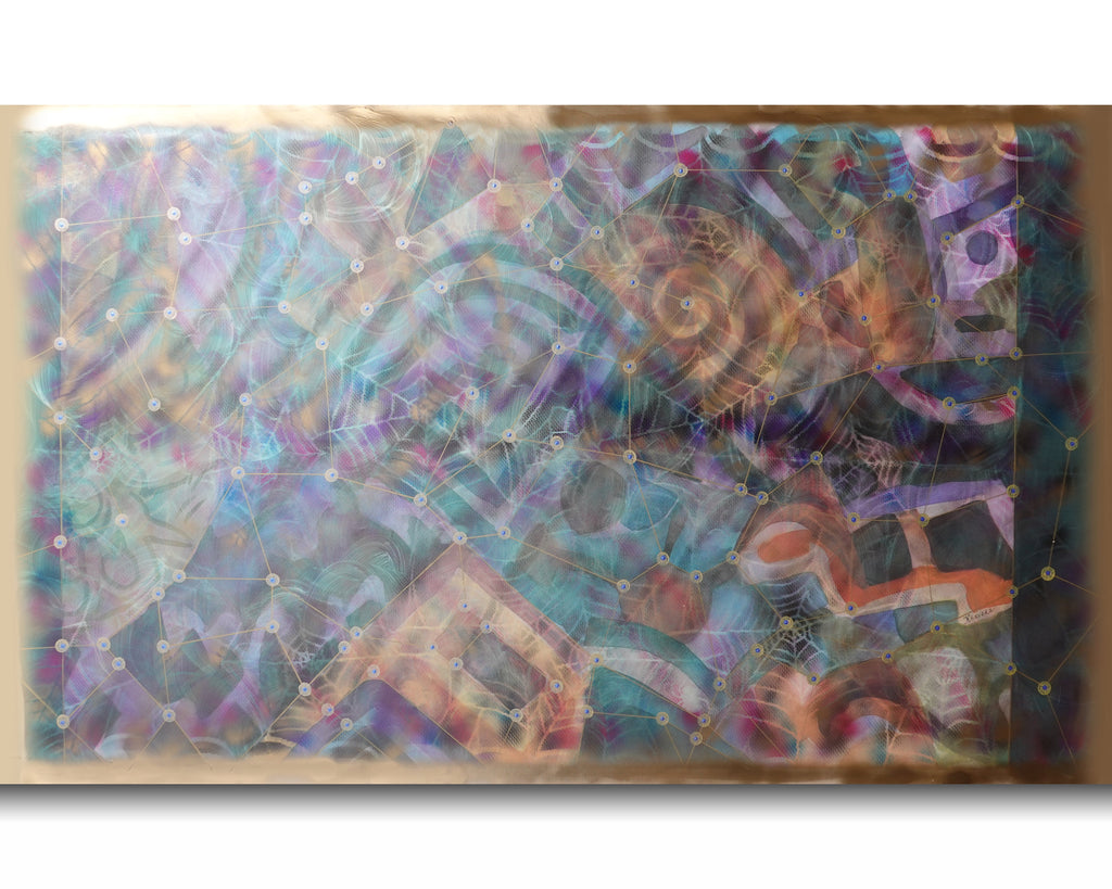 Abstract A1452 is a large-scale pearlescent Original Acrylic Painting on unstretched canvas by artist Ksavera.