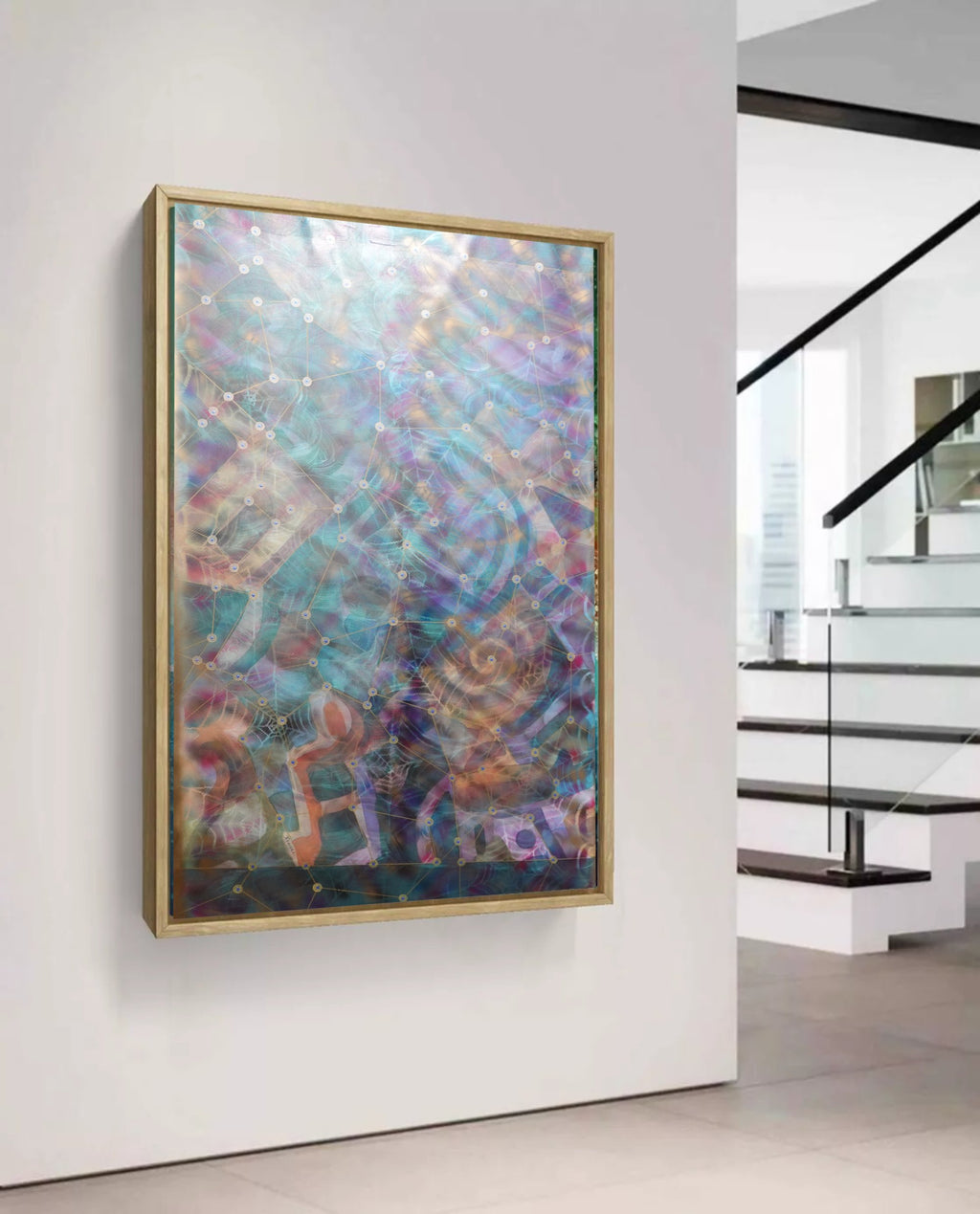 Abstract A1452 is a large-scale pearlescent Original Acrylic Painting on unstretched canvas by artist Ksavera.