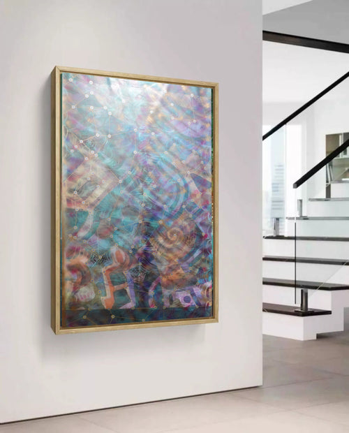 Abstract A1452 is a large-scale pearlescent Original Acrylic Painting on unstretched canvas by artist Ksavera.