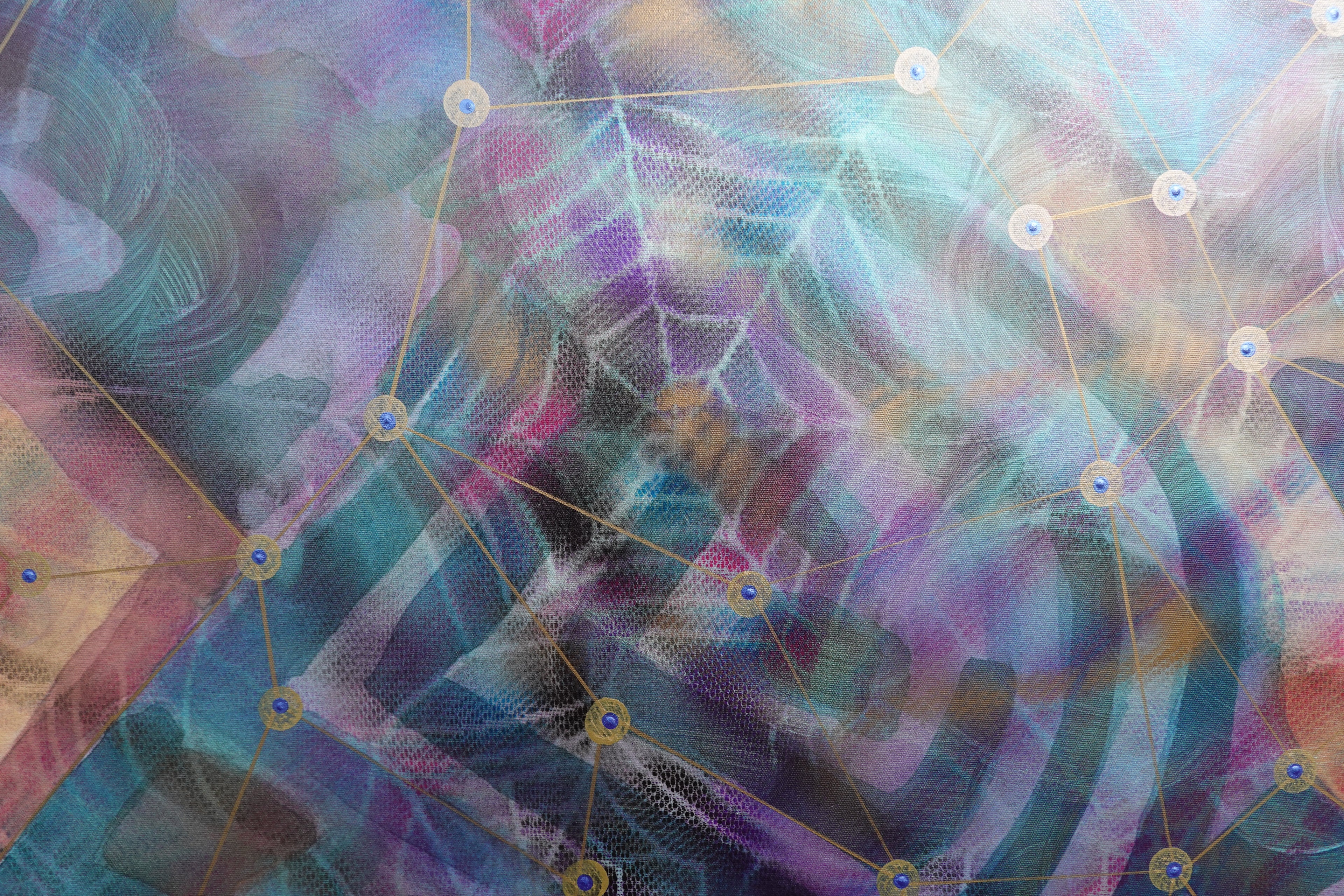 Abstract A1452 is a large-scale pearlescent Original Acrylic Painting on unstretched canvas by artist Ksavera.