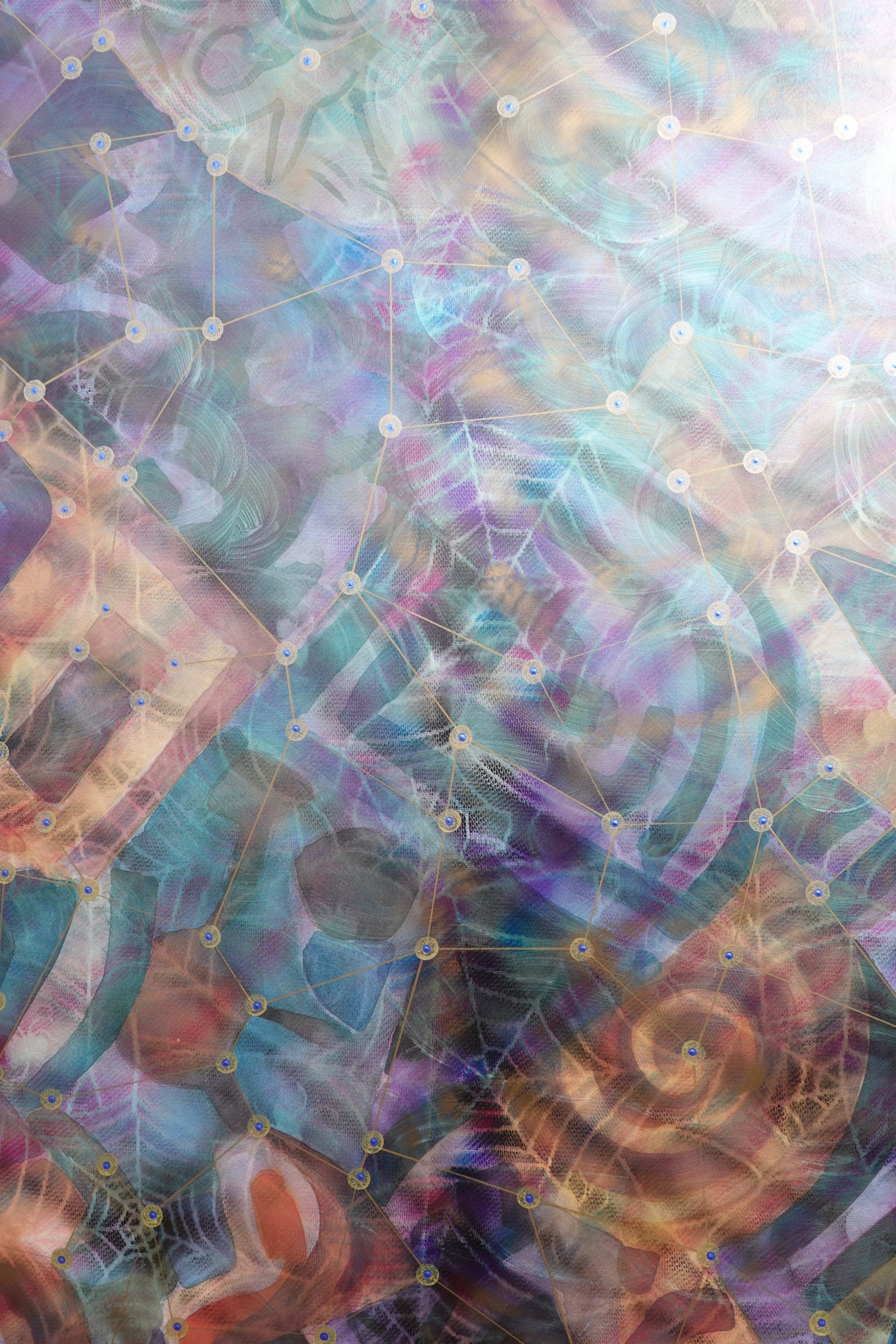 Abstract A1452 is a large-scale pearlescent Original Acrylic Painting on unstretched canvas by artist Ksavera.