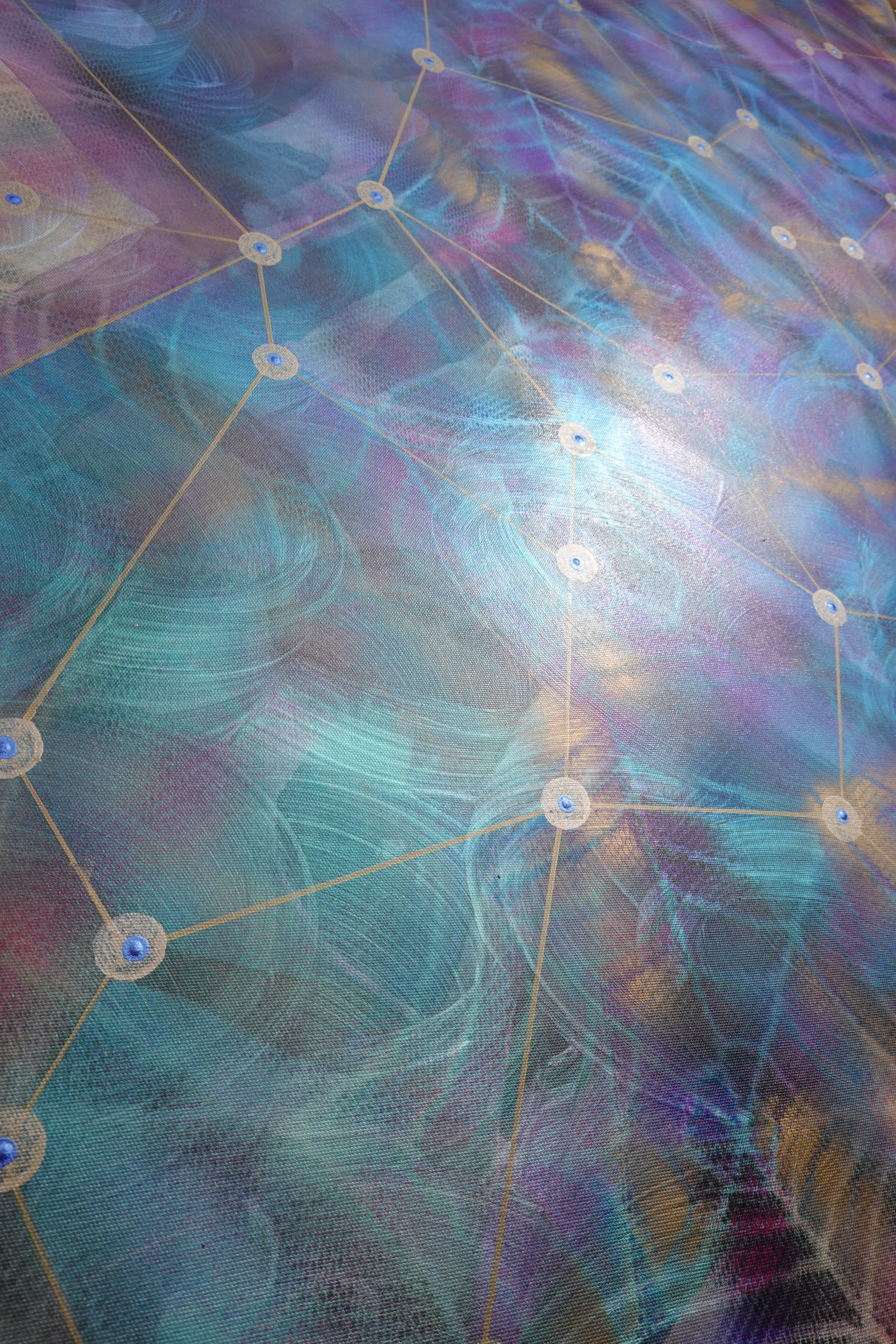 Abstract A1452 is a large-scale pearlescent Original Acrylic Painting on unstretched canvas by artist Ksavera.