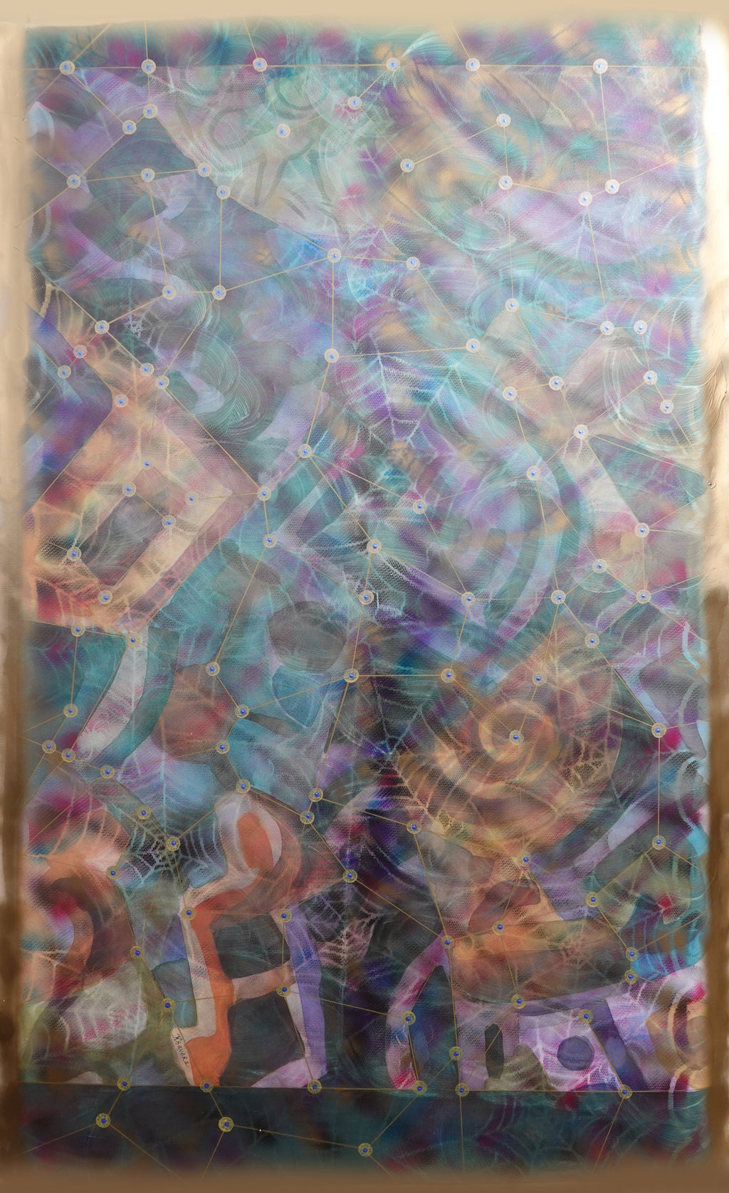 Abstract A1452 is a large-scale pearlescent Original Acrylic Painting on unstretched canvas by artist Ksavera.