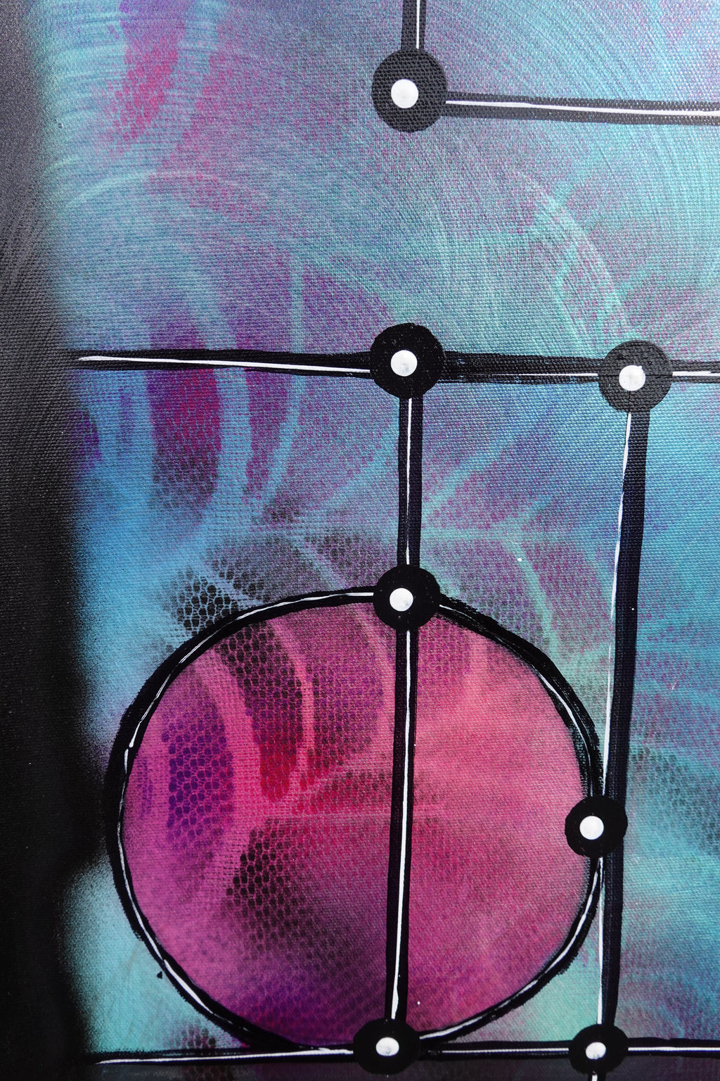 Abstract A1453 is a large pearlescent geometric Original Acrylic Painting on unstretched canvas by artist Ksavera