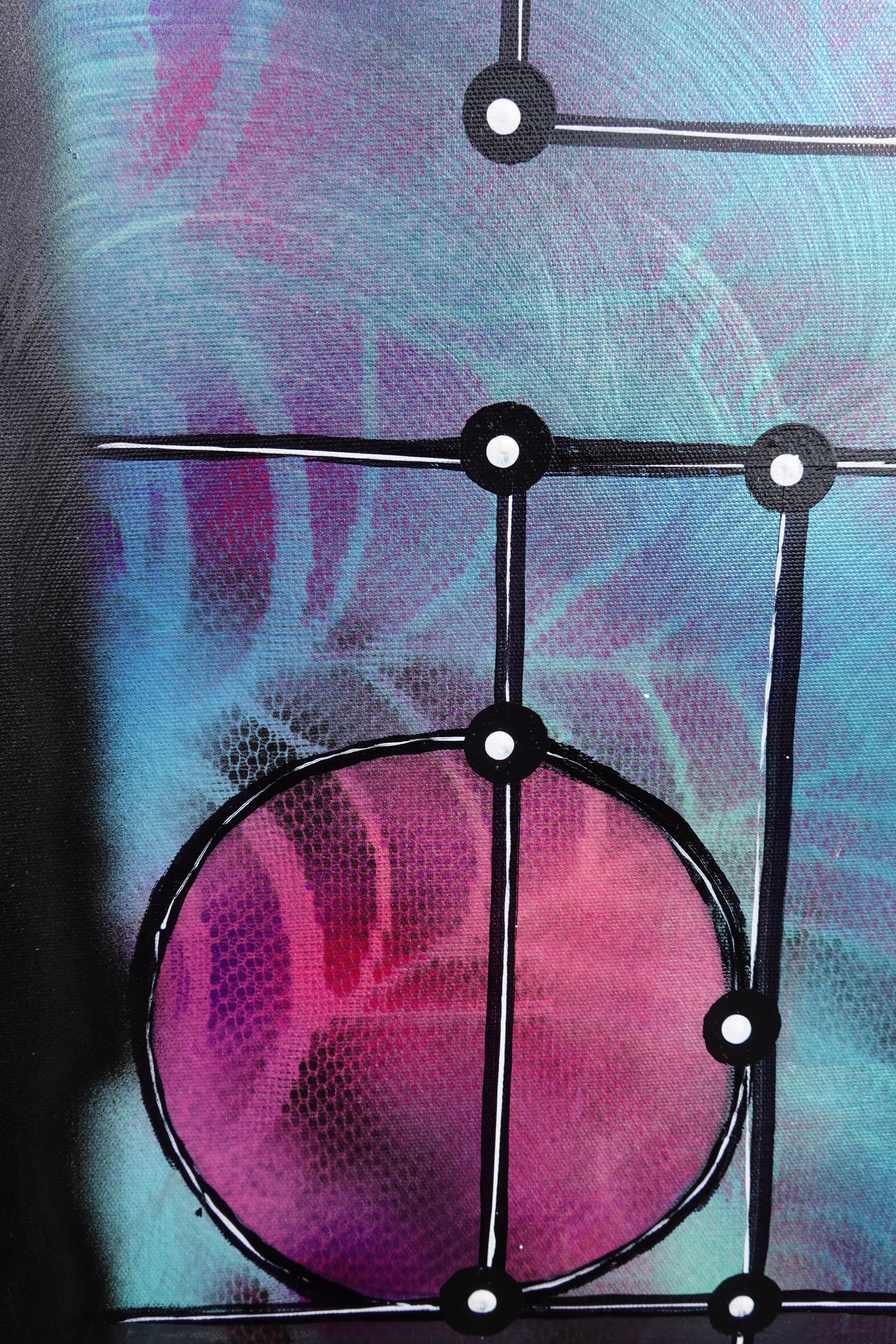 Abstract A1453 is a large pearlescent geometric Original Acrylic Painting on unstretched canvas by artist Ksavera