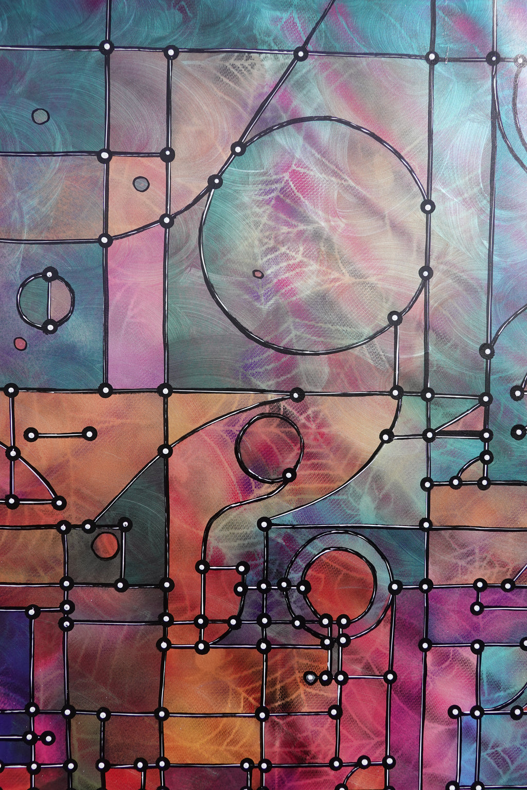 Abstract A1453 is a large pearlescent geometric Original Acrylic Painting on unstretched canvas by artist Ksavera