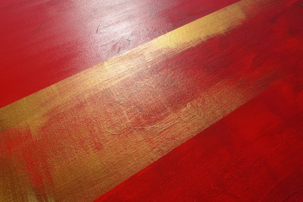 Abstract A1454 red black gold is a large-scale Original Acrylic Painting on unstretched canvas by artist Ksavera