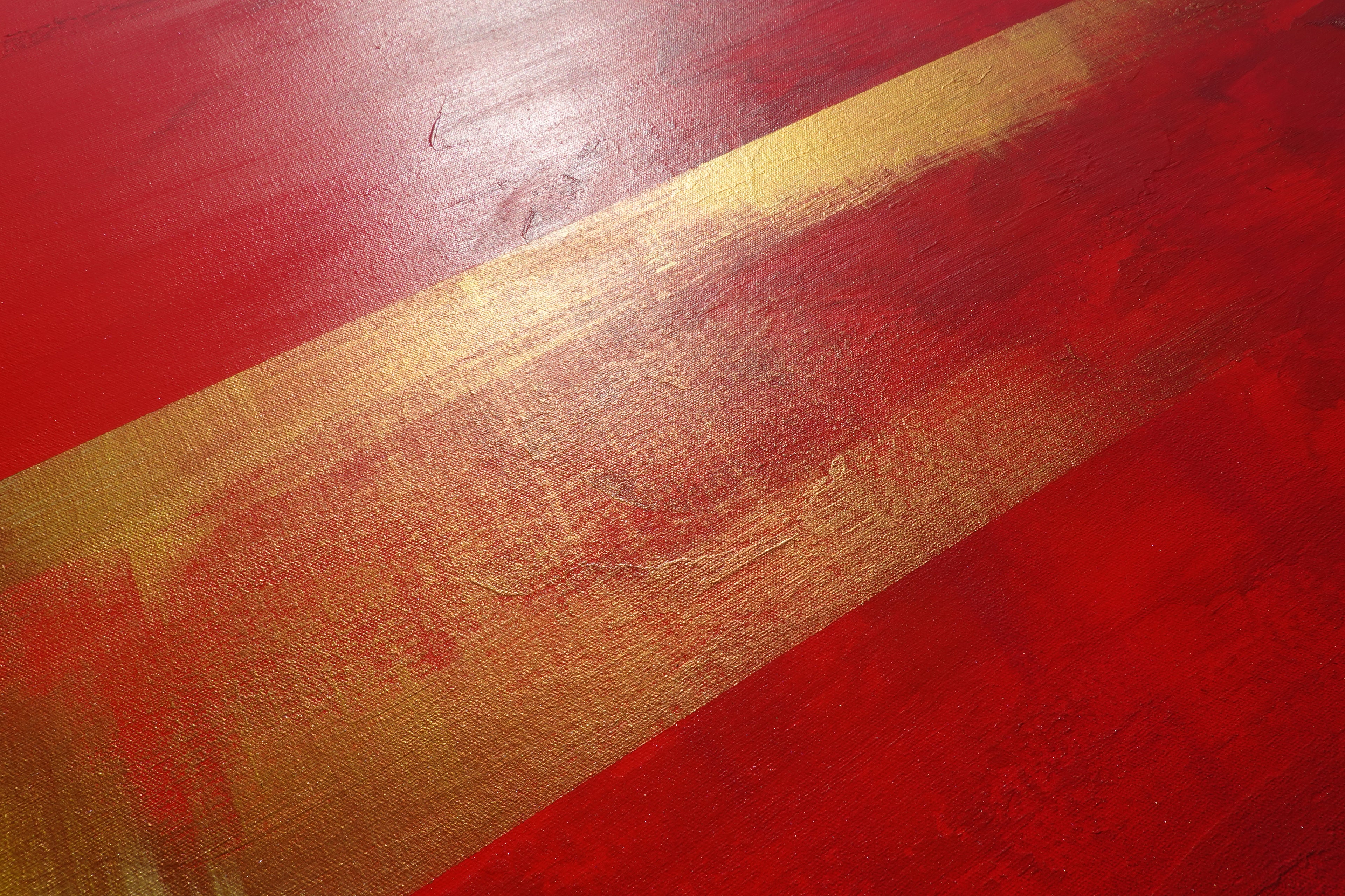 Abstract A1454 red black gold is a large-scale Original Acrylic Painting on unstretched canvas by artist Ksavera