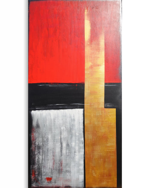 Abstract A1454 red black gold is a large-scale Original Acrylic Painting on unstretched canvas by artist Ksavera