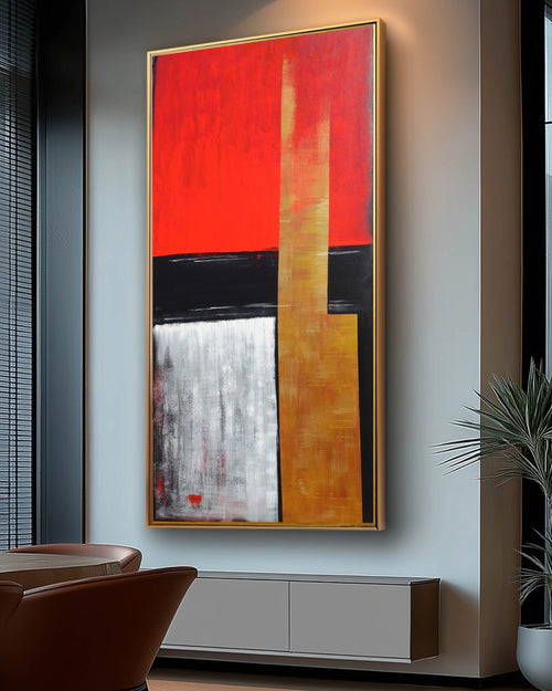 Abstract A1454 red black gold is a large-scale Original Acrylic Painting on unstretched canvas by artist Ksavera