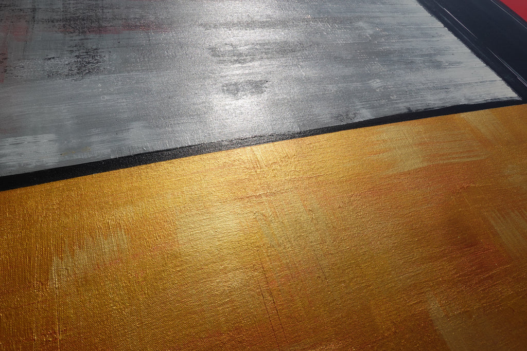 Abstract A1454 red black gold is a large-scale Original Acrylic Painting on unstretched canvas by artist Ksavera