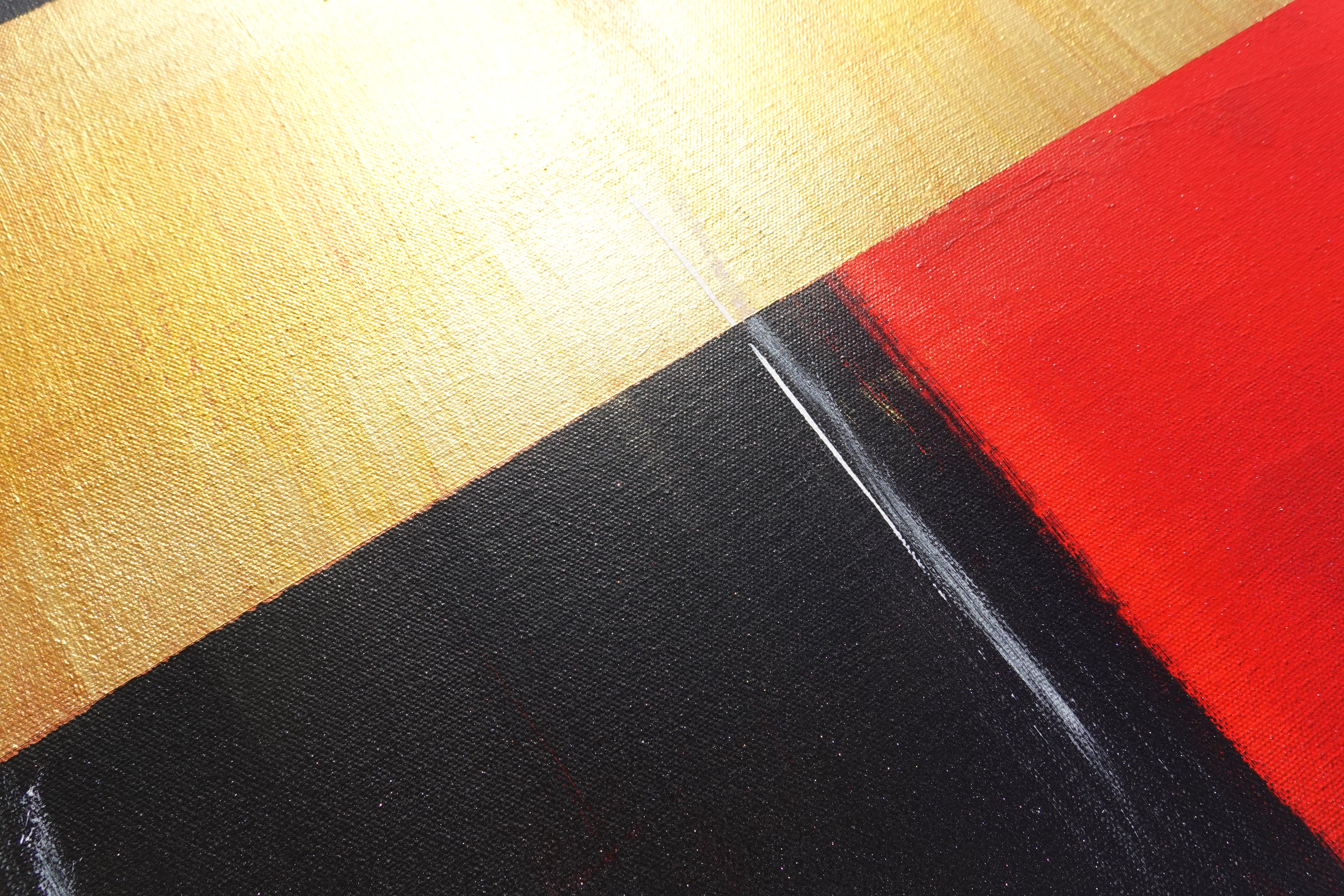 Abstract A1454 red black gold is a large-scale Original Acrylic Painting on unstretched canvas by artist Ksavera