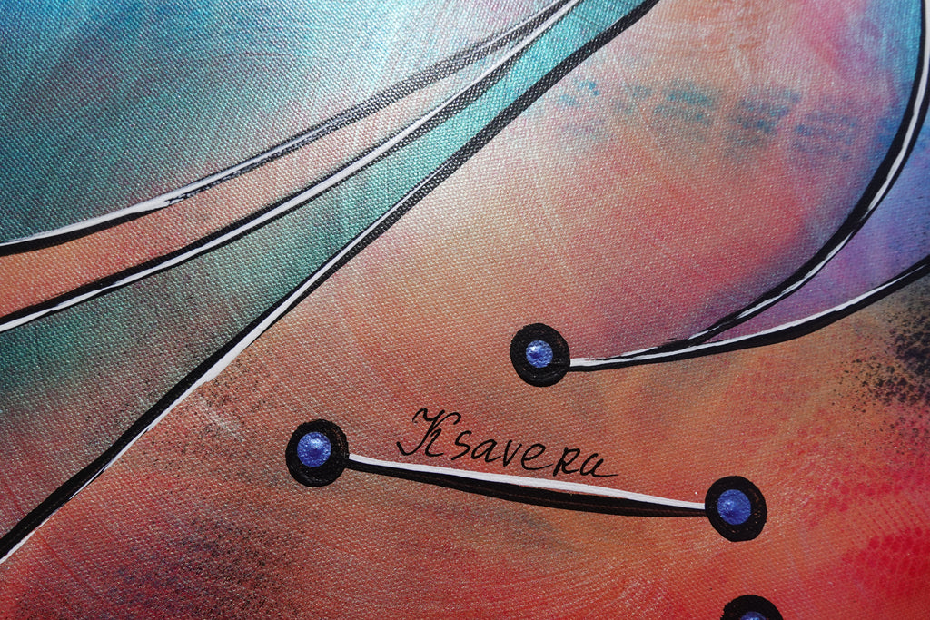 Abstract A1457 ist ein großes schillerndes geometrisches Original-Acrylbild auf unaufgespannter Leinwand von der Künstlerin Ksavera