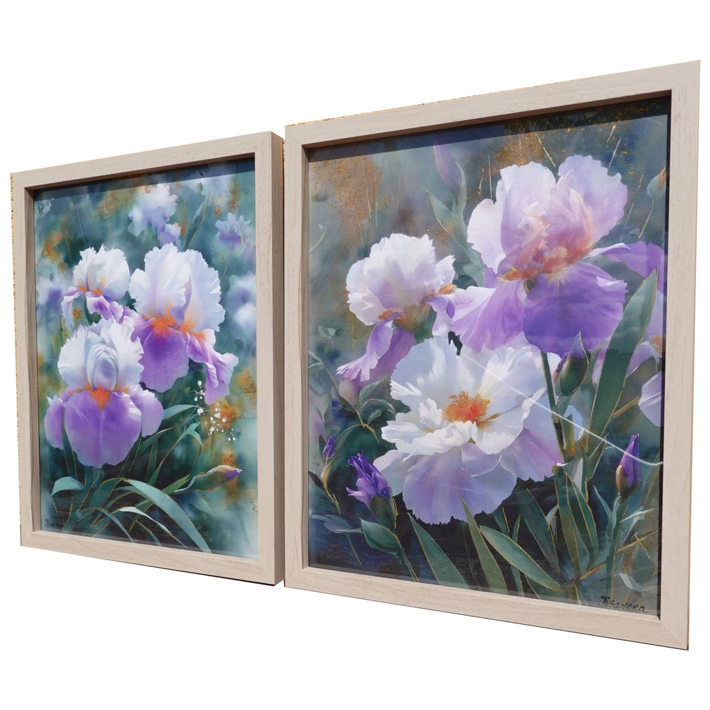 Iris B103 – Kunstdruck handveredelt auf Leinwand gerahmt – Diptychon von Künstler Ksavera