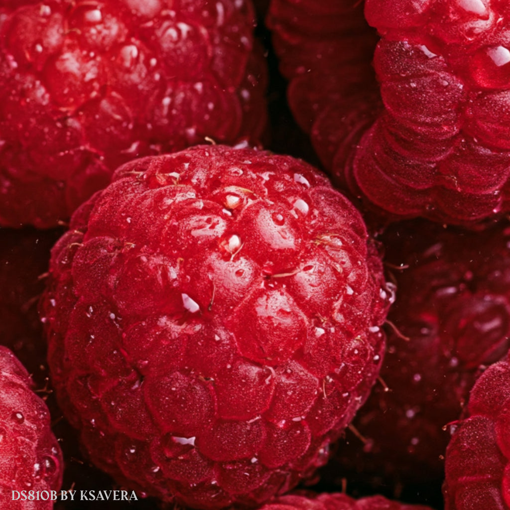 Fresh Sweet Red Raspberries - Acrylic glass Print - DS0810B - US