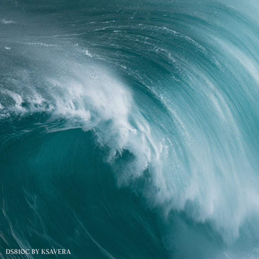 Teal Ocean Wave Crashing - Acrylic glass Print - DS0810C - US