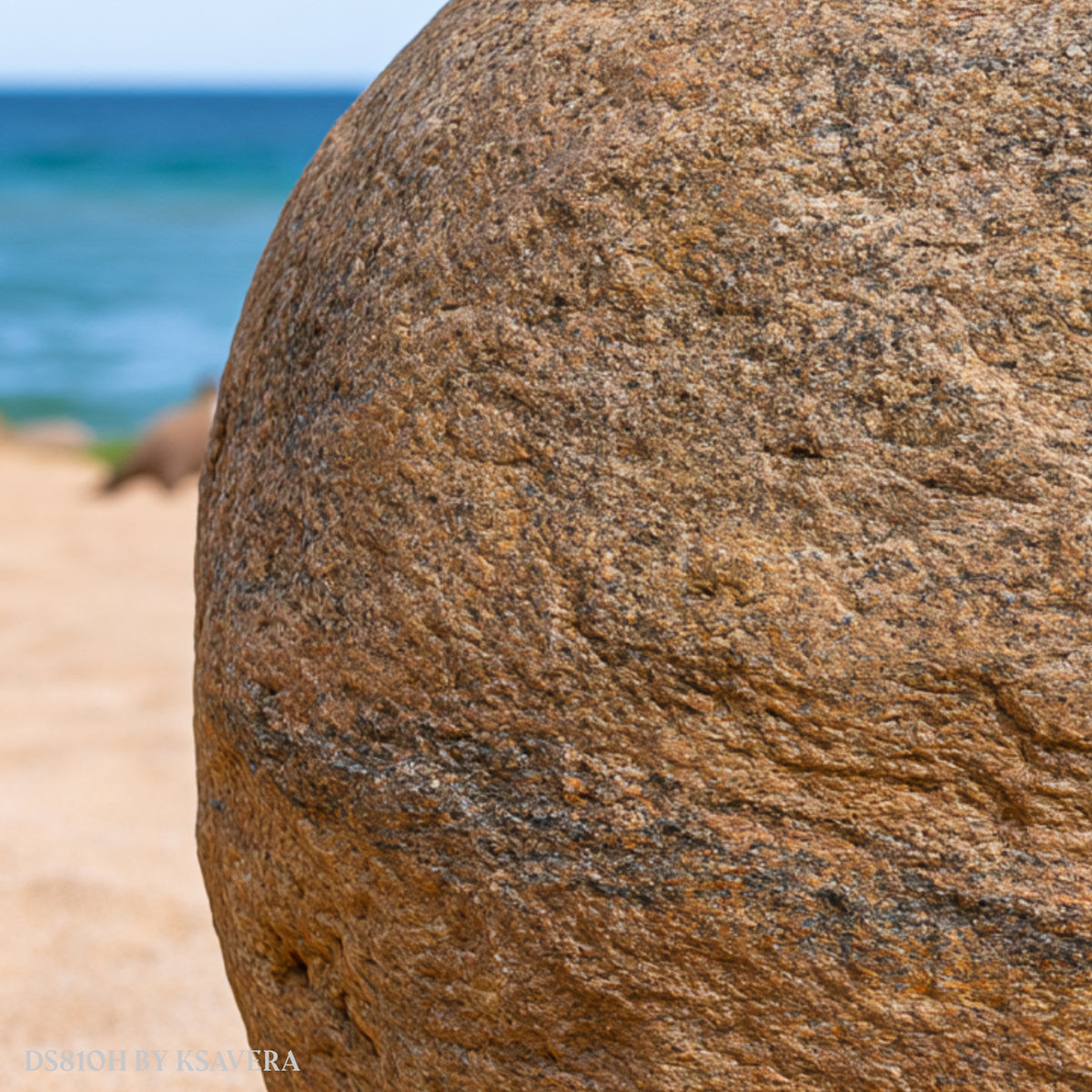 Large Round Smooth Rock - Beach - Acrylic glass Print 12"x16" and 40"x30" - DS0810H - US