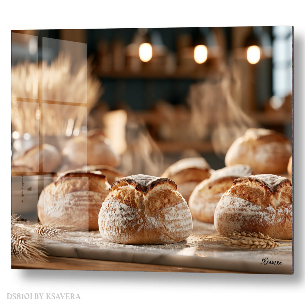 Sourdough Bread - Fresh hot Loaf - Acrylic glass Print 12"x16" and 40"x30" - DS0810I - US