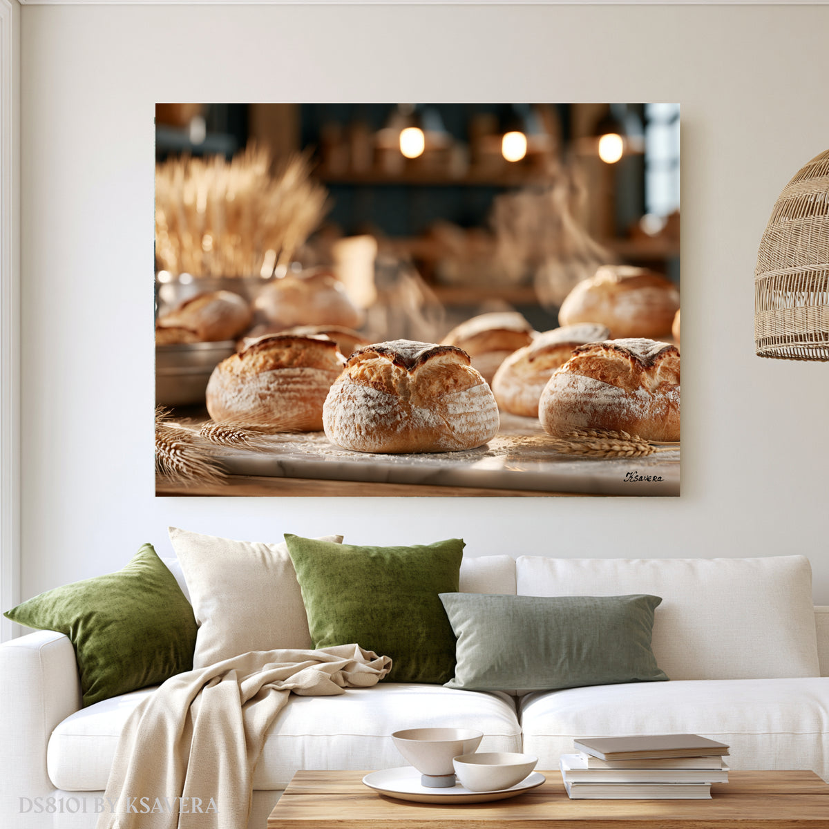 Sourdough Bread - Fresh hot Loaf - Acrylic glass Print 12"x16" and 40"x30" - DS0810I - US