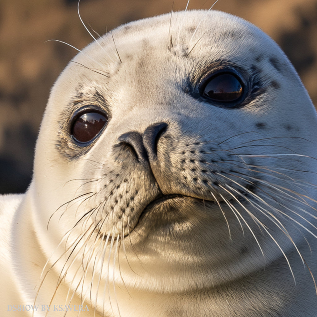 White Harbor Seal Pup Resting - Acrylic glass Print 12"x16" and 40"x30" - DS0810W - US