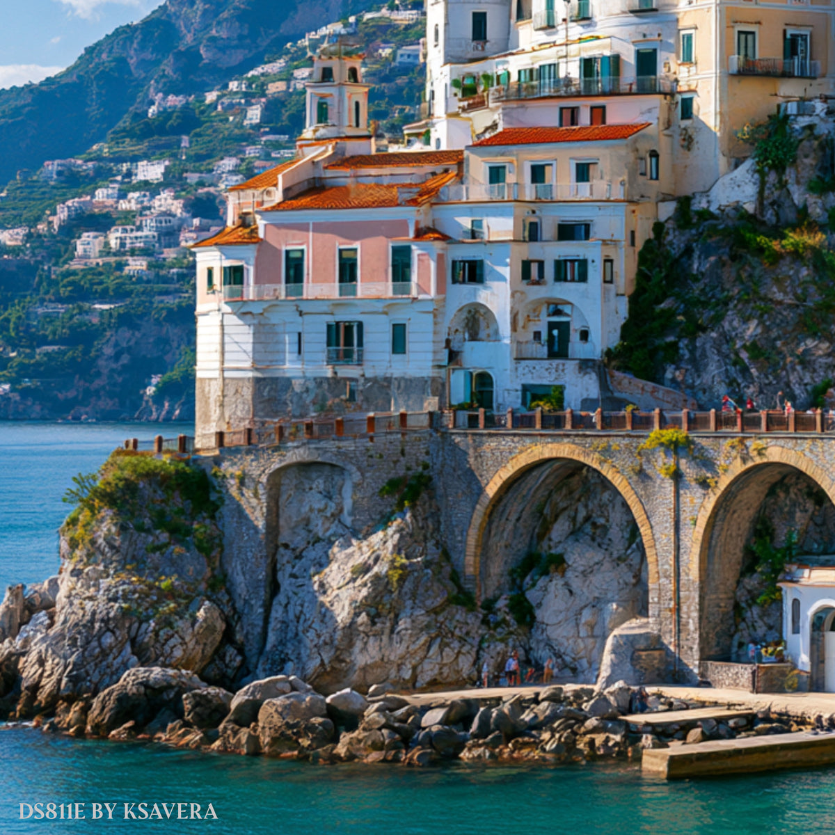 Amalfi Italian Riviera - Coastal Italy - Mediterranean Photography - Acrylic glass Print 12"x16" and 40"x30" - DS0811E - US