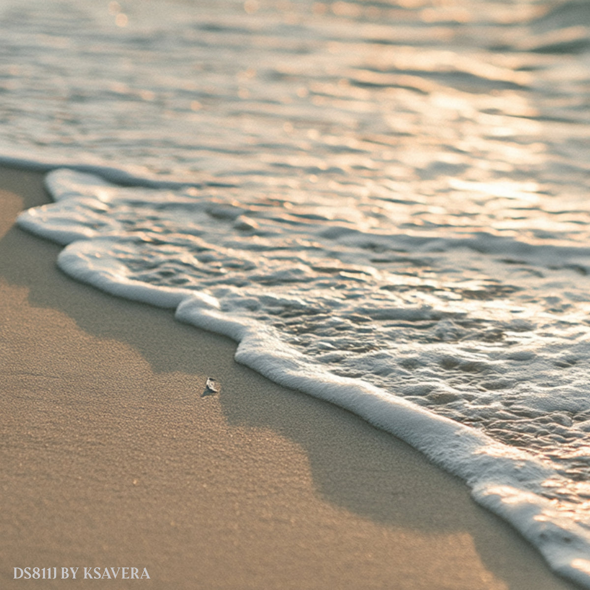 Golden Sunrise - Ocean Wave - Sandy Beach - Coastal Photography - Acrylic glass Print 12"x16" and 40"x30" - DS0811J - US
