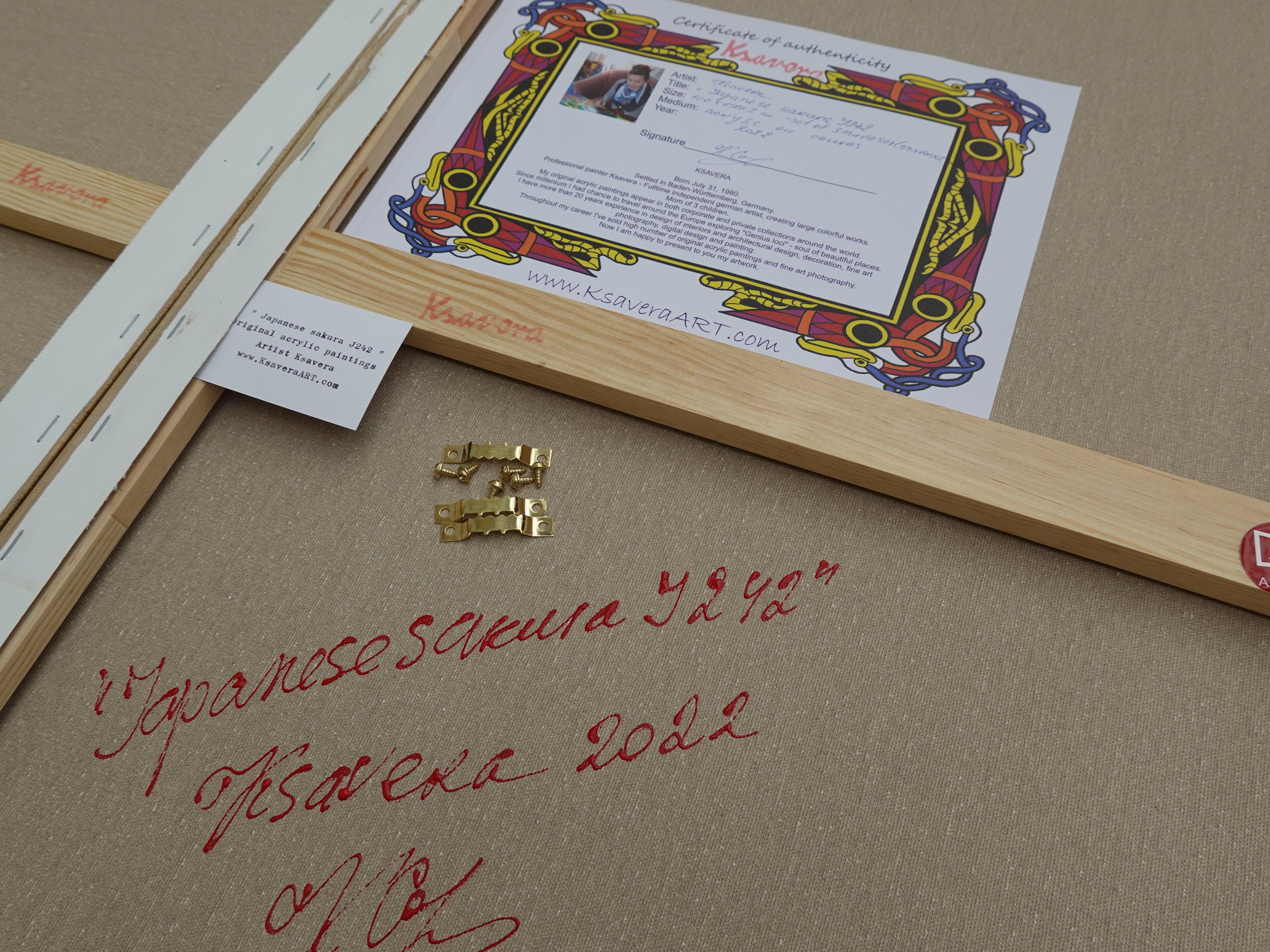 Back side of the canvas