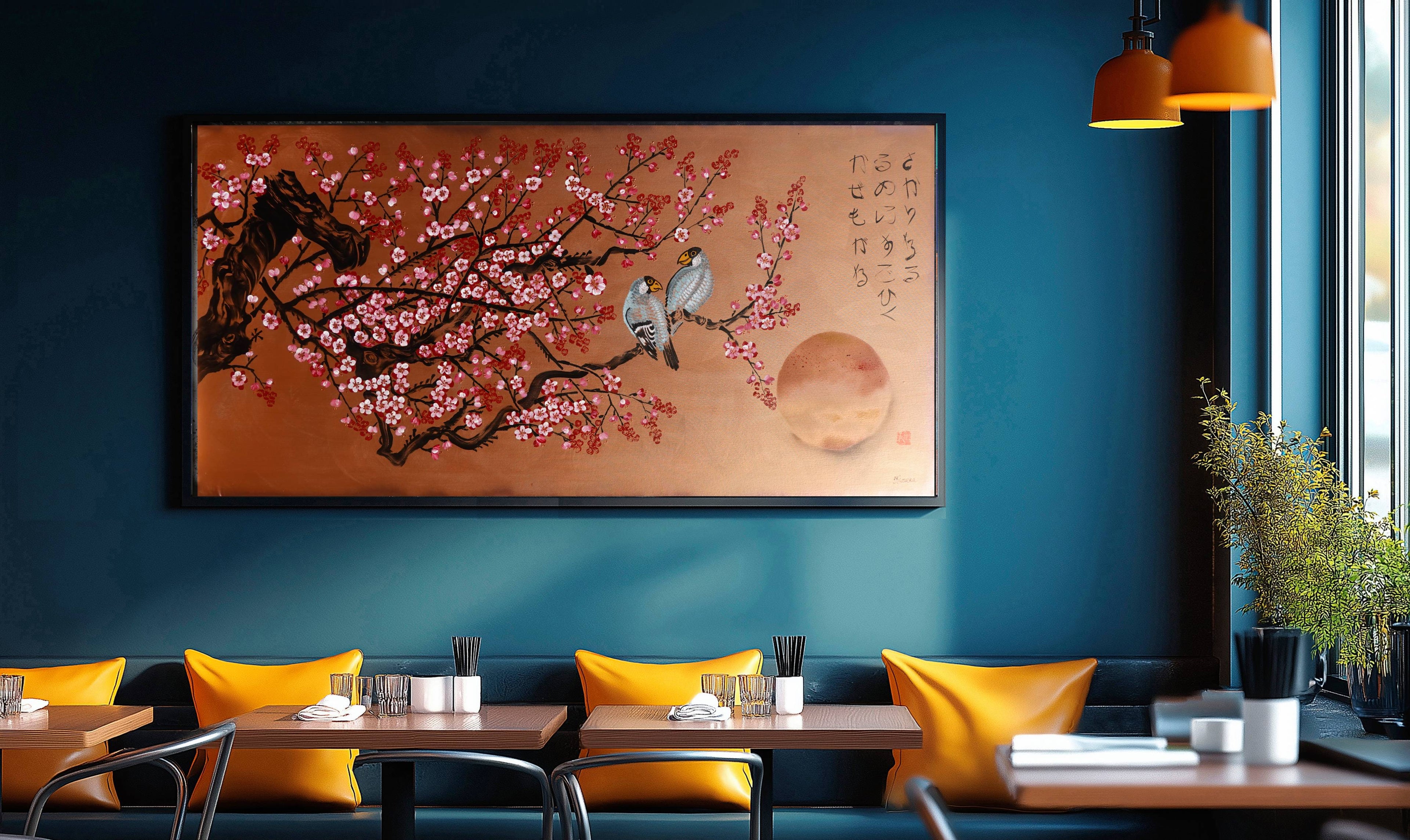 Sakura J418 extra large Japanese bronze original painting by Ksavera