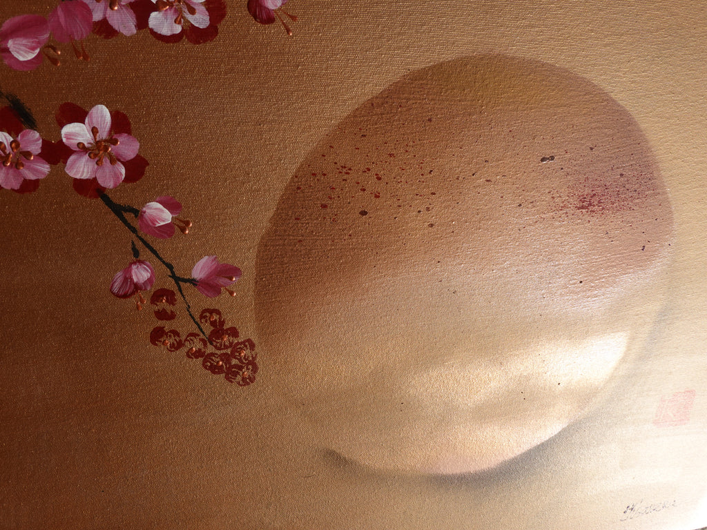 Sakura J418 extra large Japanese bronze original painting by Ksavera