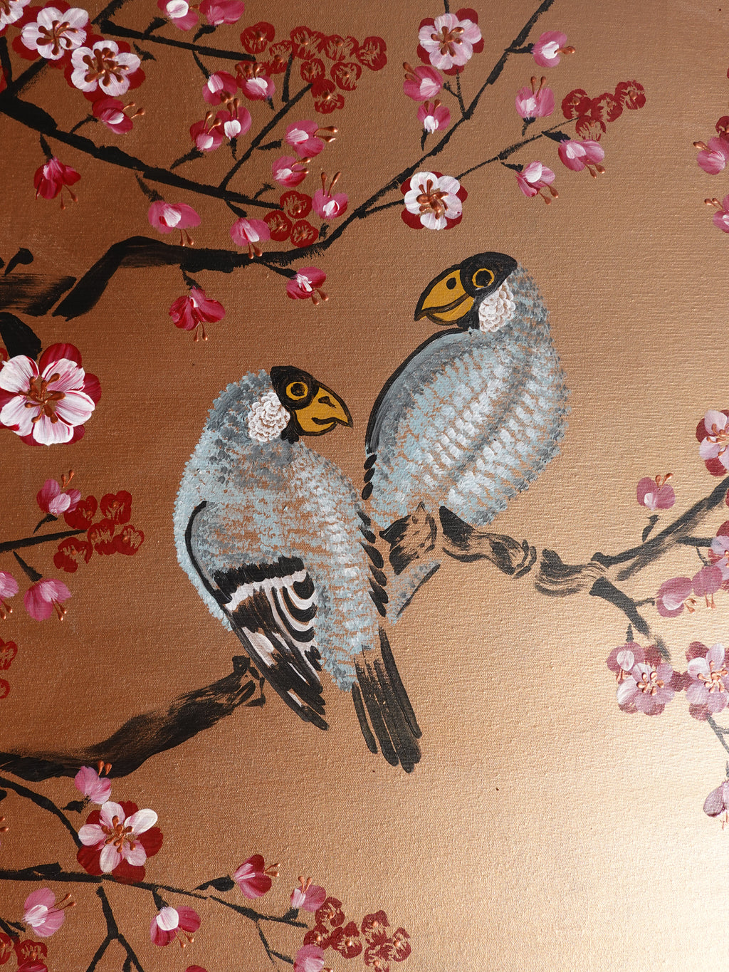 Sakura J418 extra large Japanese bronze original painting by Ksavera