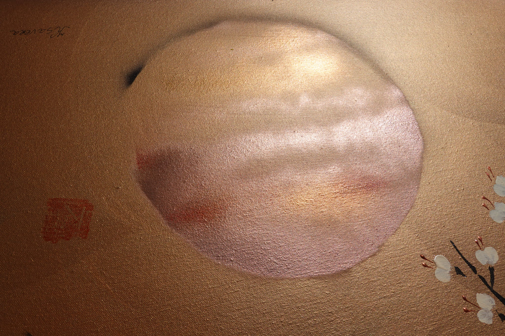 Japanese Sakura J421 is a large bronze painting - Original Acrylic Painting on unstretched canvas by artist Ksavera.