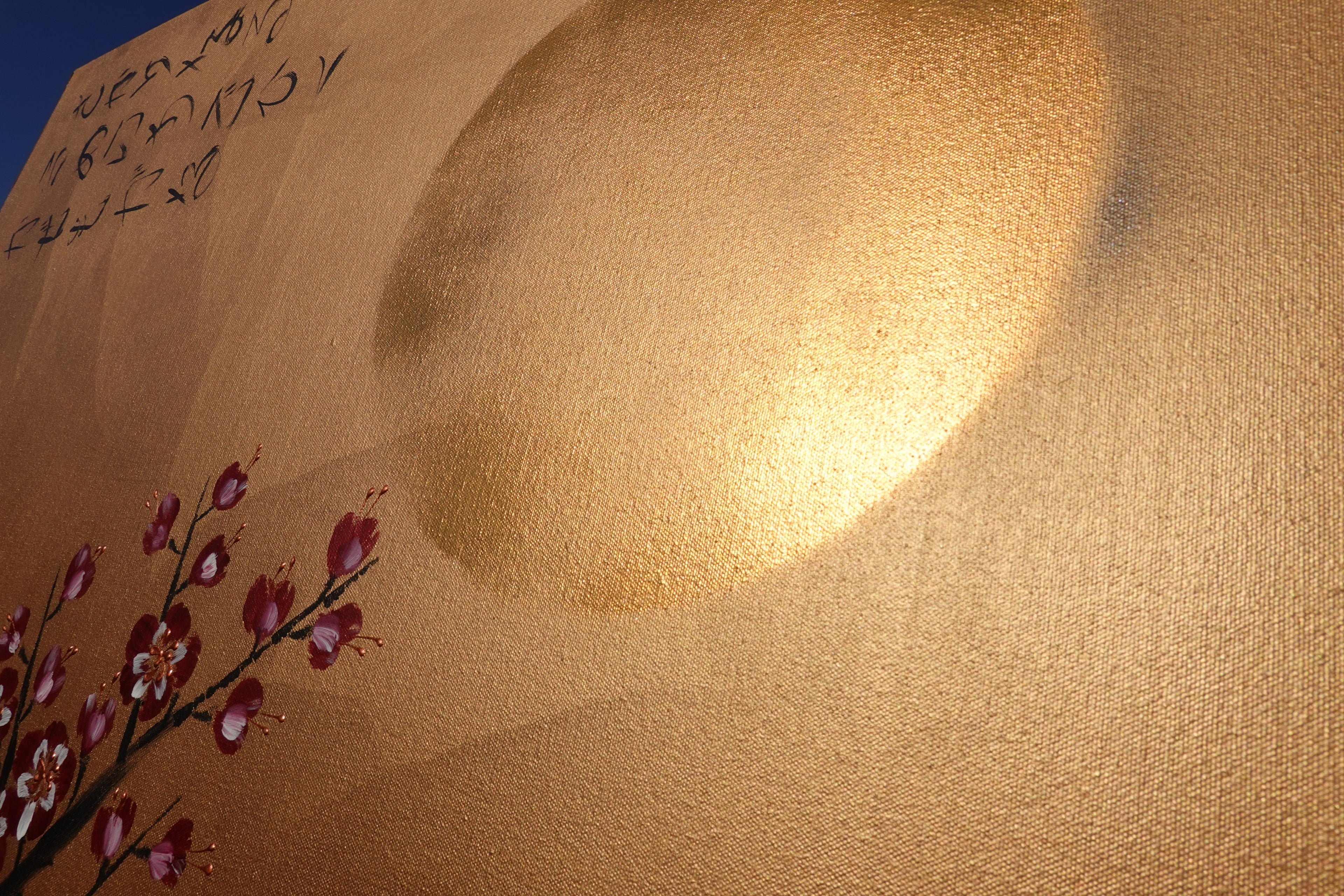 Japanese Sakura J425 is a large-scale Japanese-inspired bronze painting
Original Acrylic Painting on unstretched canvas by artist Ksavera.