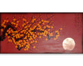 Sakura J480 — rote japanische Malerei | Großes Acrylbild auf Leinwand | Ksavera
