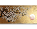 White Sakura J494 — gold Japanese Painting | Large Acrylic on Canvas | Ksavera