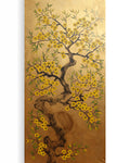 Cherry blossoms J499 — gold Japanese Painting | Large Acrylic on Canvas | Ksavera