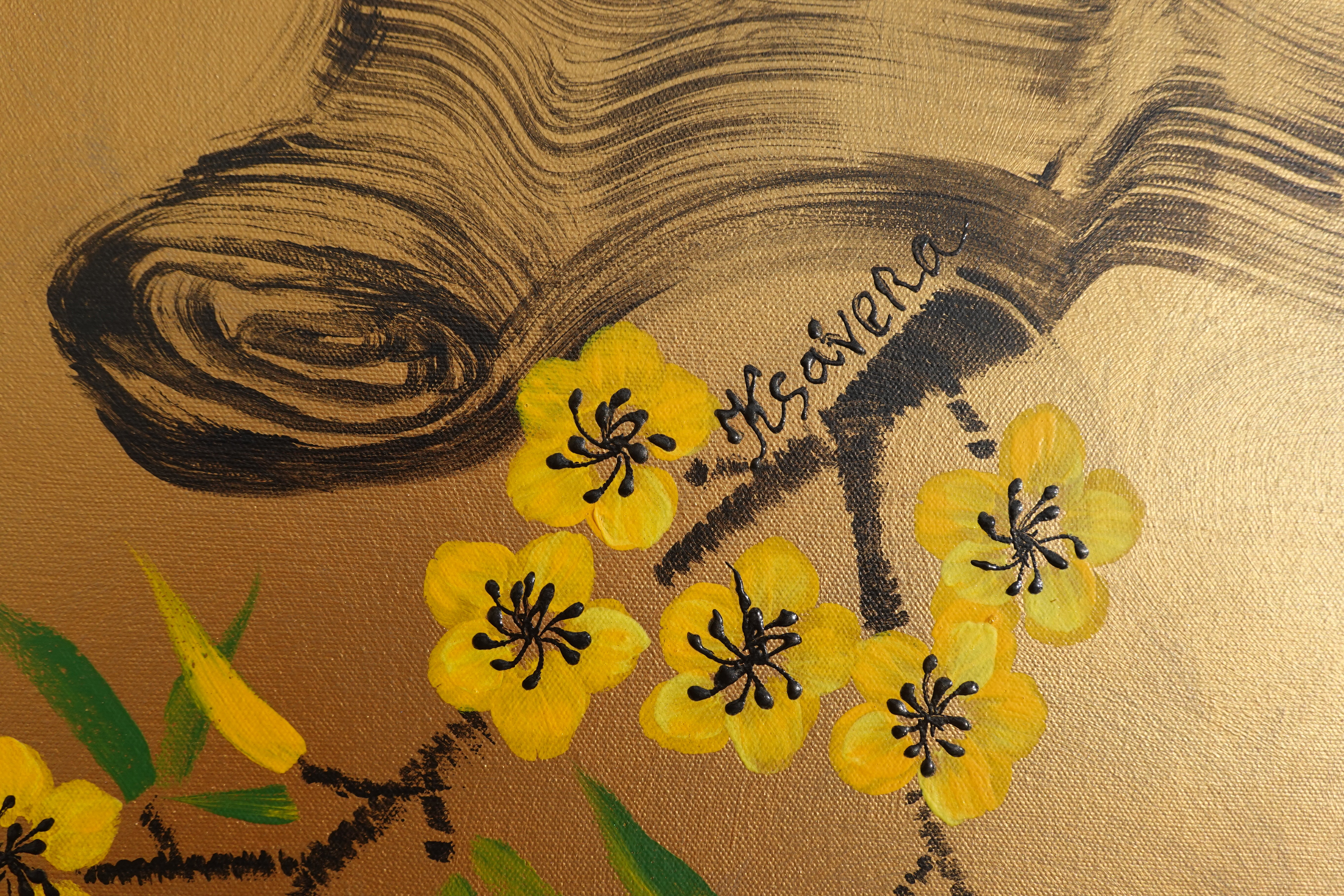 Cherry blossoms J499 — large gold Japanese Painting | Ksavera