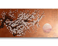 Sakura blanche J511 — Peinture japonaise cuivrée | Grande Acrylique sur toile | Ksavera