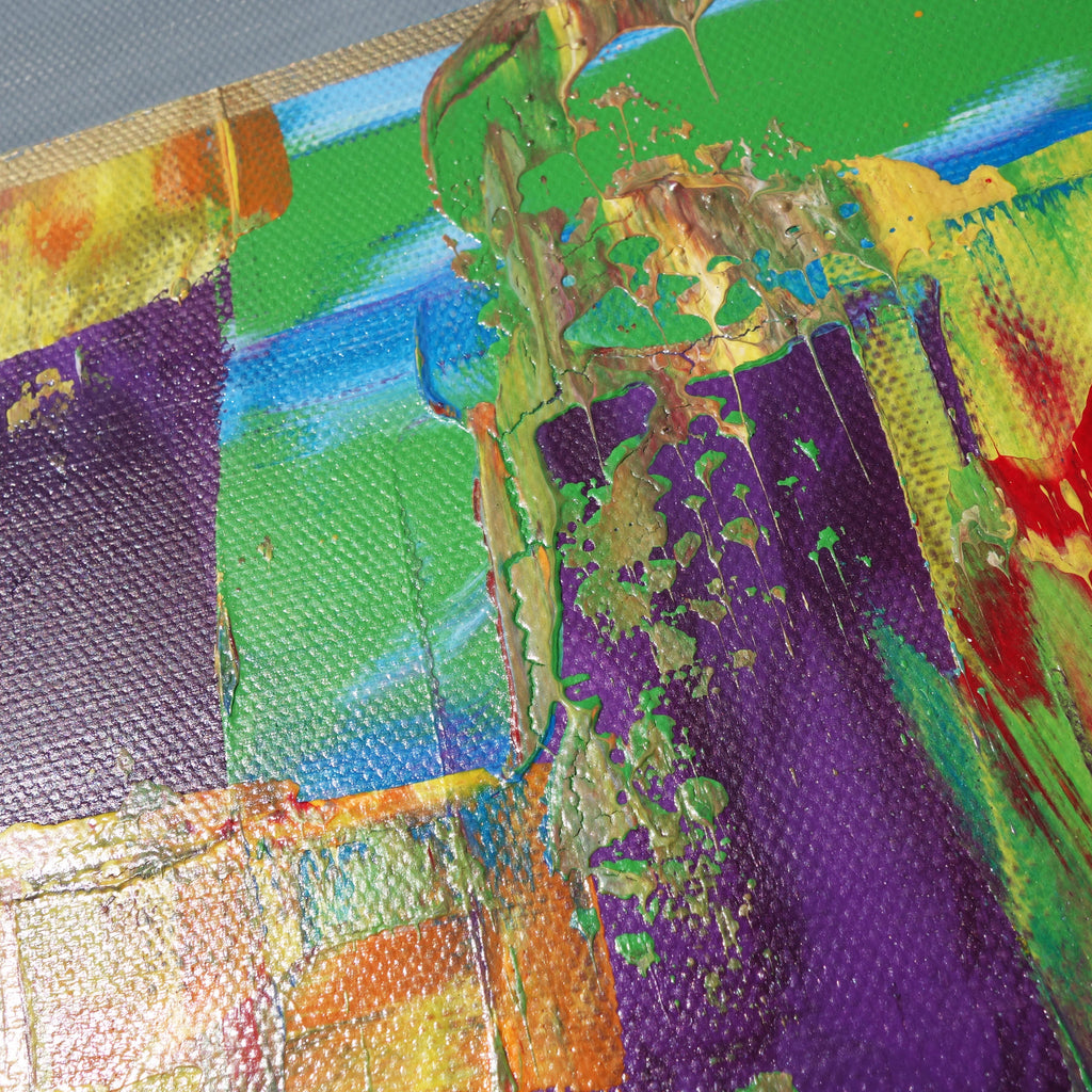 Colorful painting “Abstract A489” - Palette knife Long Diptych by Ksavera