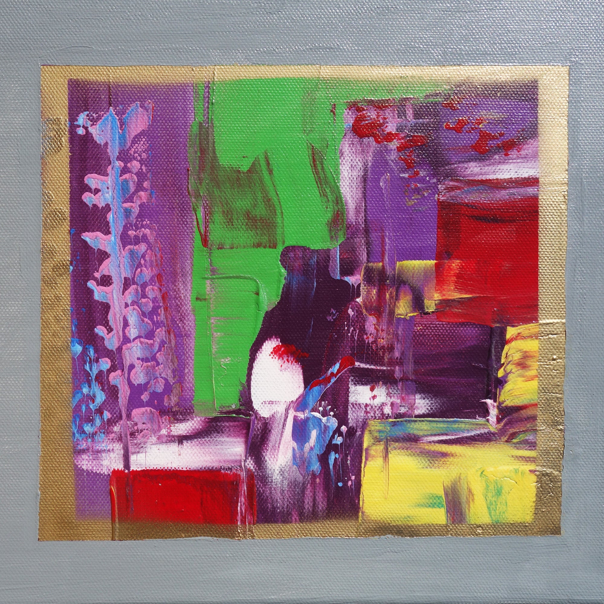 Colorful painting “Abstract A489” - Palette knife Long Diptych by Ksavera